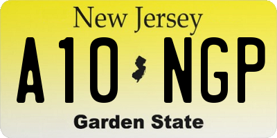 NJ license plate A10NGP