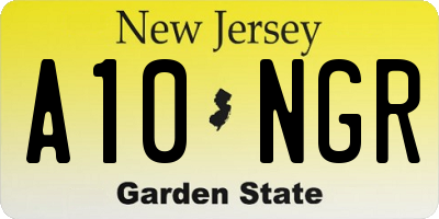 NJ license plate A10NGR