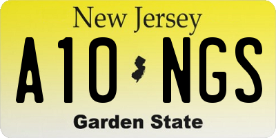 NJ license plate A10NGS