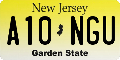 NJ license plate A10NGU