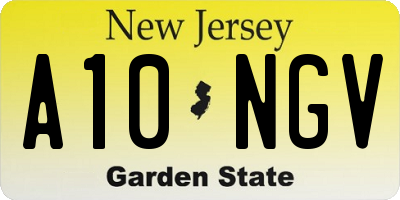 NJ license plate A10NGV