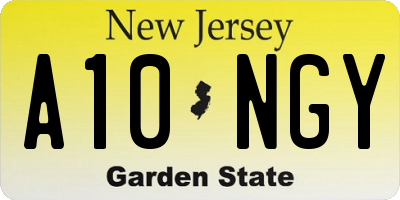 NJ license plate A10NGY