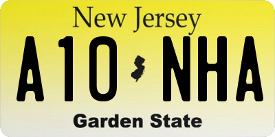 NJ license plate A10NHA