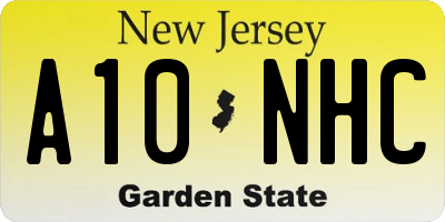 NJ license plate A10NHC