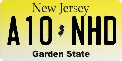 NJ license plate A10NHD