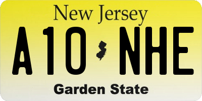 NJ license plate A10NHE