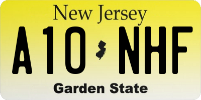 NJ license plate A10NHF