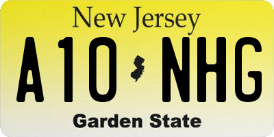 NJ license plate A10NHG