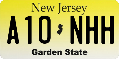 NJ license plate A10NHH