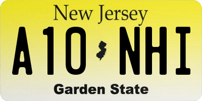 NJ license plate A10NHI