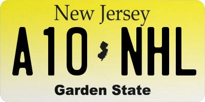 NJ license plate A10NHL