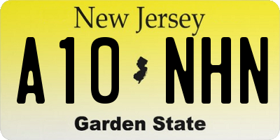 NJ license plate A10NHN