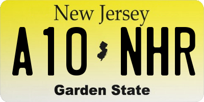 NJ license plate A10NHR