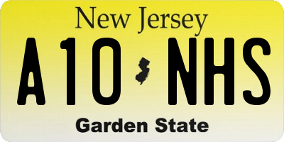 NJ license plate A10NHS