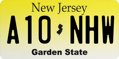 NJ license plate A10NHW