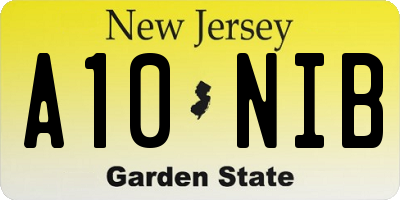 NJ license plate A10NIB