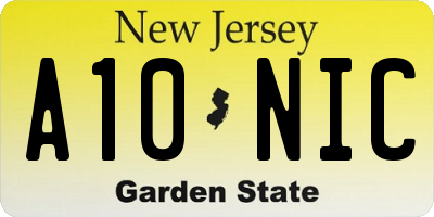 NJ license plate A10NIC