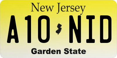 NJ license plate A10NID