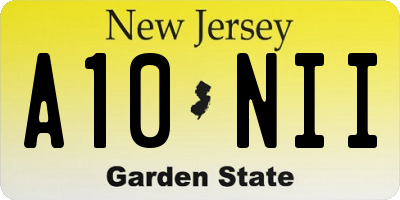 NJ license plate A10NII