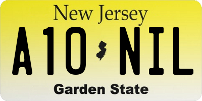 NJ license plate A10NIL