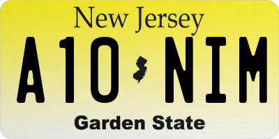 NJ license plate A10NIM