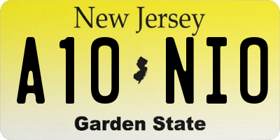 NJ license plate A10NIO