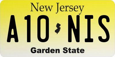NJ license plate A10NIS