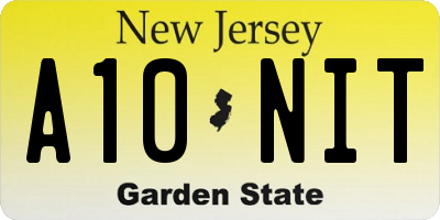 NJ license plate A10NIT