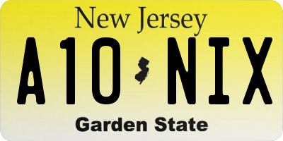 NJ license plate A10NIX