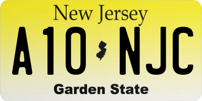 NJ license plate A10NJC