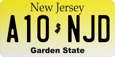 NJ license plate A10NJD
