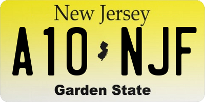 NJ license plate A10NJF