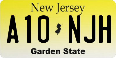 NJ license plate A10NJH