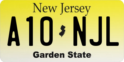 NJ license plate A10NJL