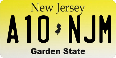 NJ license plate A10NJM