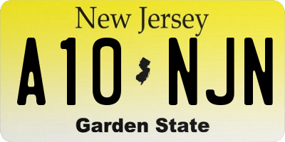 NJ license plate A10NJN