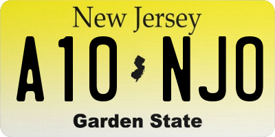 NJ license plate A10NJO