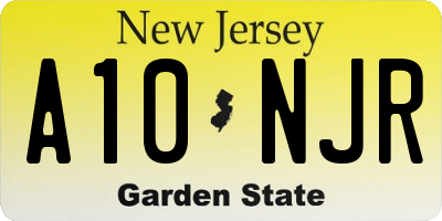 NJ license plate A10NJR