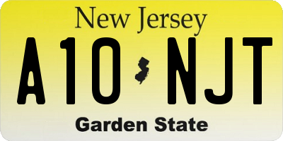 NJ license plate A10NJT