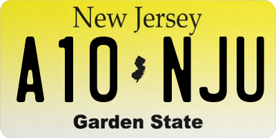 NJ license plate A10NJU