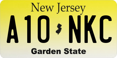 NJ license plate A10NKC