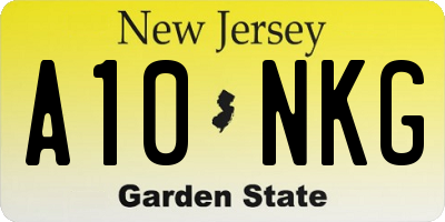 NJ license plate A10NKG