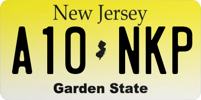 NJ license plate A10NKP