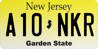 NJ license plate A10NKR