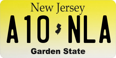 NJ license plate A10NLA