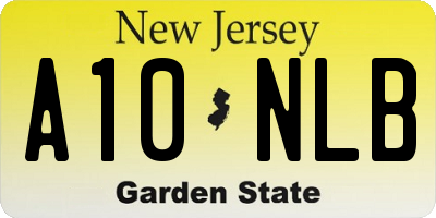 NJ license plate A10NLB