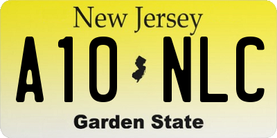 NJ license plate A10NLC