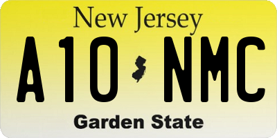 NJ license plate A10NMC