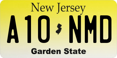 NJ license plate A10NMD