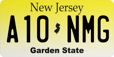 NJ license plate A10NMG
